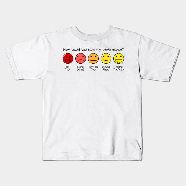 Performance Ratings Kids T-Shirt by brkgnews